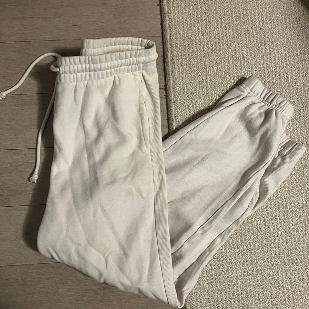 Aritzia TNA CozyAF White Sweatpants